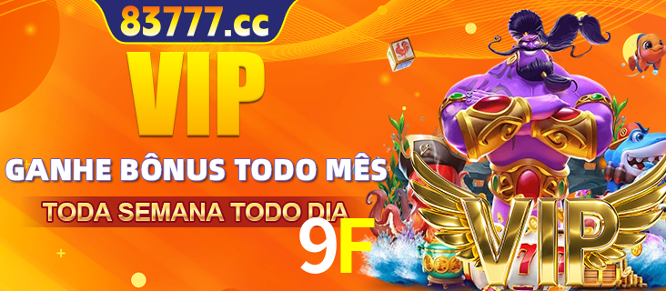 Banner promocional do 9F oferecendo 100% de recompensas adicionais contínuas para quem fizer o login diário (Daily sign-in), com um mascote de coelho.